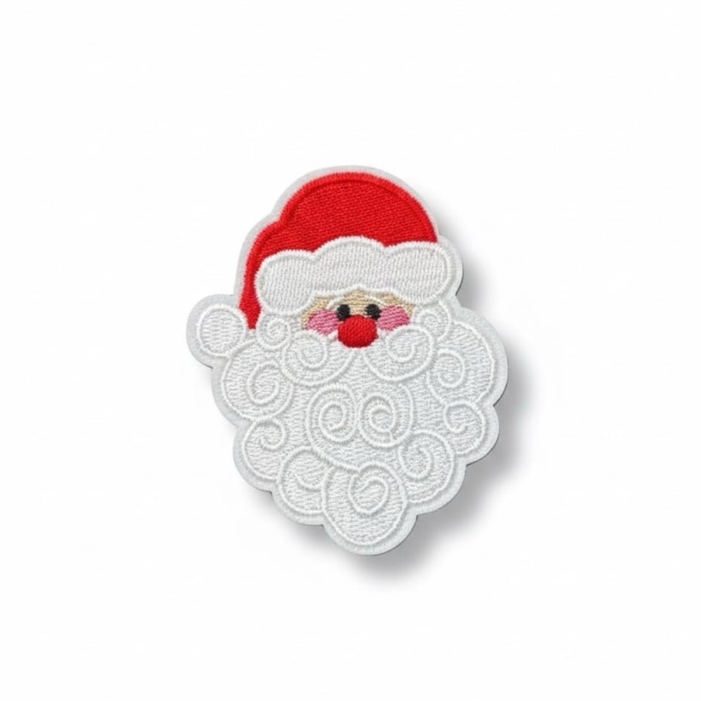 Santa Claus Embroidered Iron On Patch Christmas Holiday DIY Craft 3x2.5